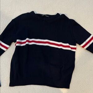 Brandy Melville navy red  and Cream Knit Sweater